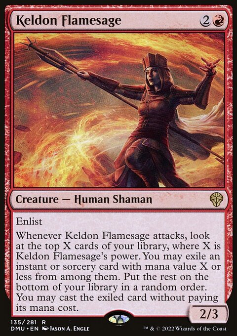 Keldon Flamesage, Dominaria United #135, Magic: The Gathering card