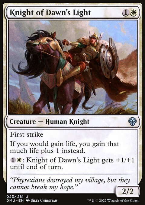 Knight of Dawn's Light, Dominaria United #23, Magic: The Gathering card