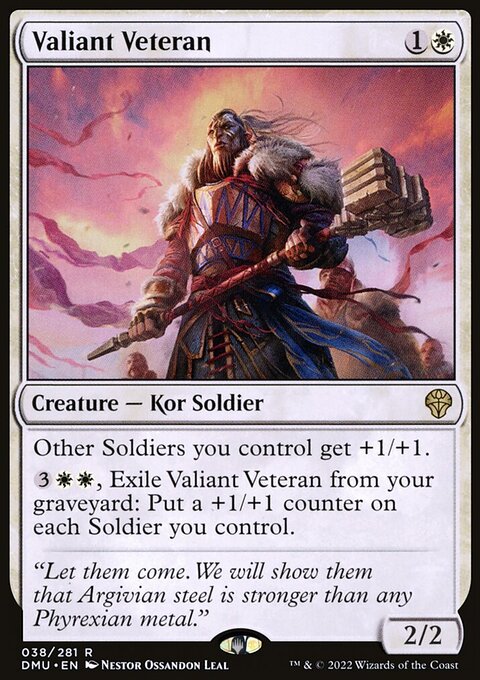 Valiant Veteran, Dominaria United #38, Magic: The Gathering card