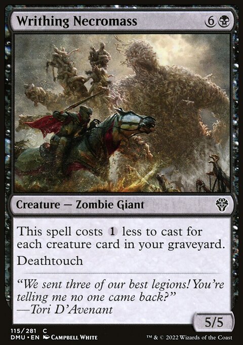 Writhing Necromass, Dominaria United #115, Magic: The Gathering card