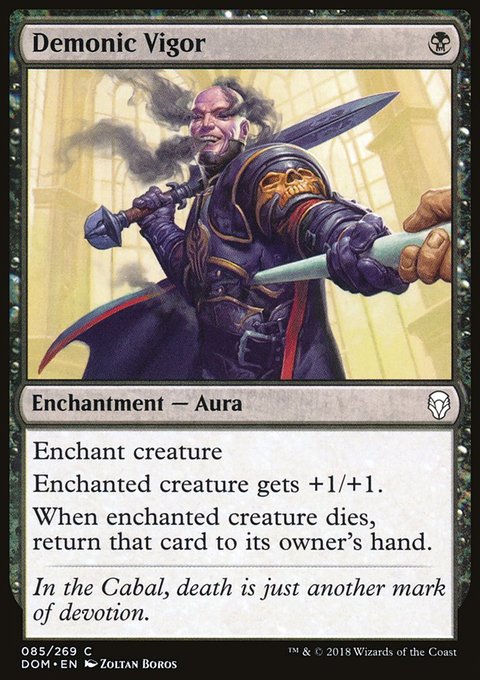 Demonic Vigor, Dominaria #85, Magic: The Gathering card