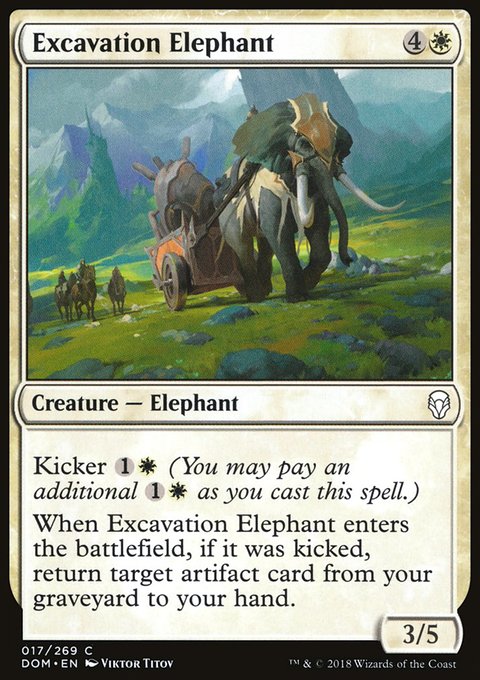 Excavation Elephant, Dominaria #17, Magic: The Gathering card