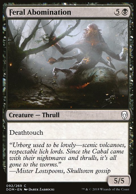 Feral Abomination, Dominaria #92, Magic: The Gathering card
