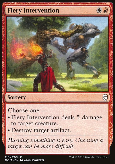 Fiery Intervention, Dominaria #118, Magic: The Gathering card