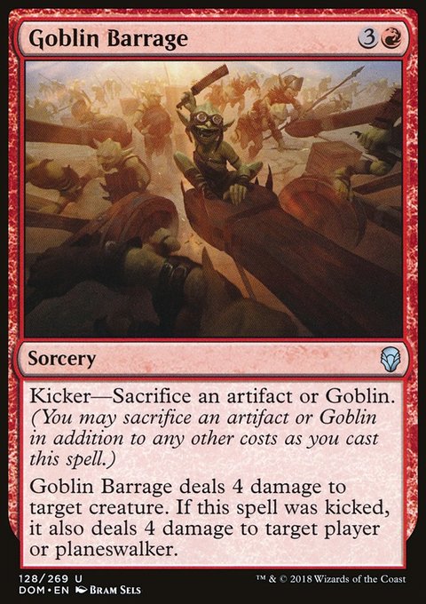 Goblin Barrage, Dominaria #128, Magic: The Gathering card