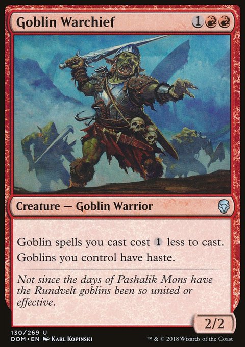 Goblin Warchief, Dominaria #130, Magic: The Gathering card
