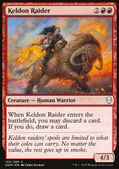 Keldon Raider, Dominaria #135, Magic: The Gathering card