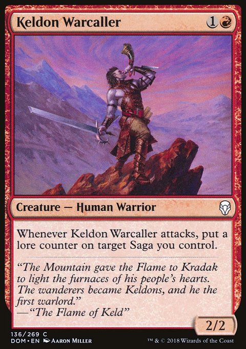 Keldon Warcaller, Dominaria #136, Magic: The Gathering card