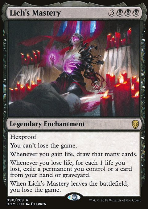 Lich's Mastery, Dominaria #98, Magic: The Gathering card