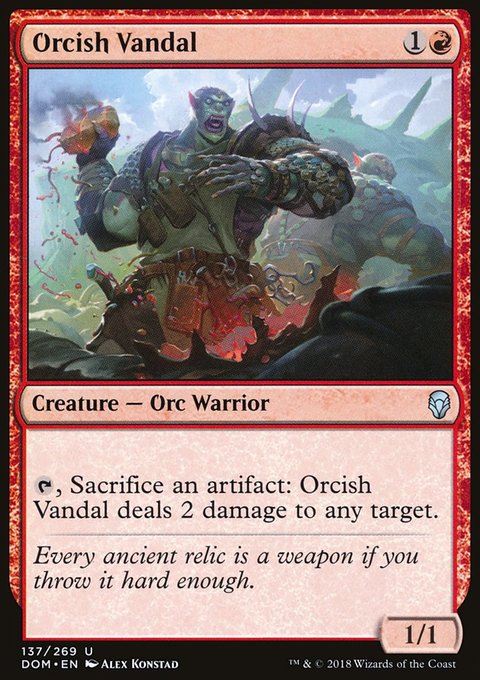 Orcish Vandal, Dominaria #137, Magic: The Gathering card