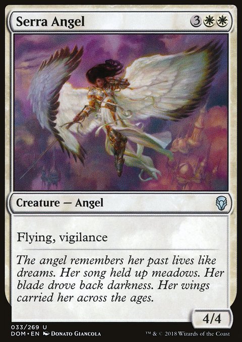 Serra Angel, Dominaria #33, Magic: The Gathering card