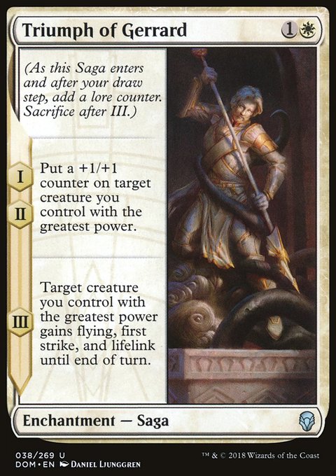 Triumph of Gerrard, Dominaria #38, Magic: The Gathering card