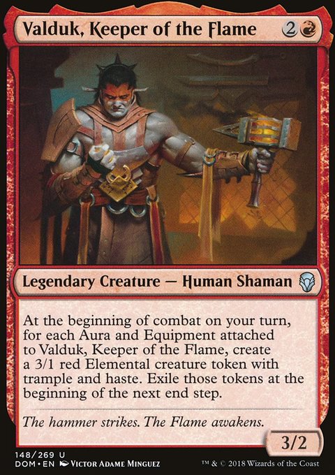 Valduk, Keeper of the Flame, Dominaria #148, Magic: The Gathering card