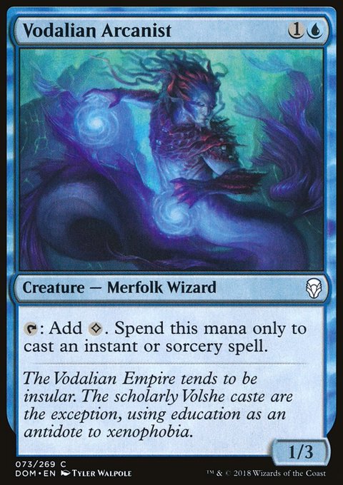 Vodalian Arcanist, Dominaria #73, Magic: The Gathering card