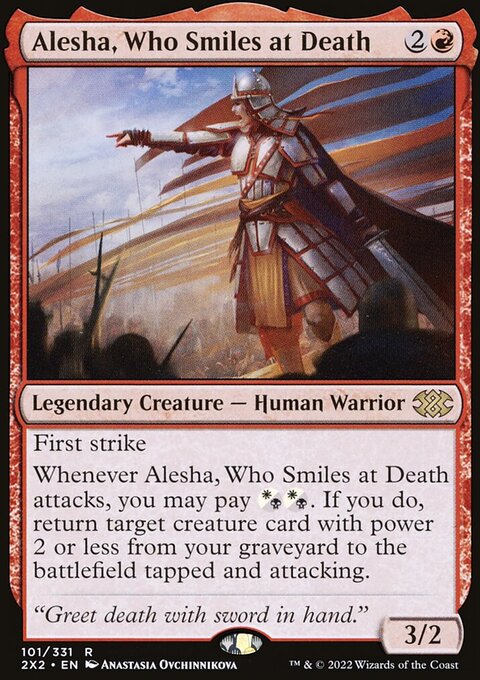 Alesha, Who Smiles at Death, Double Masters 2022 #101, Magic: The Gathering card