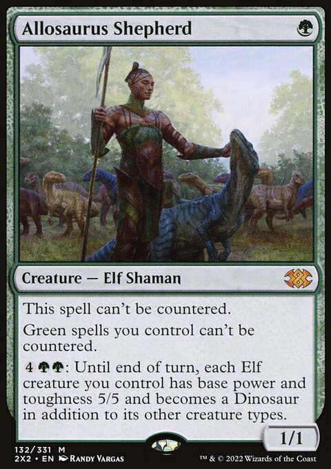 Allosaurus Shepherd, Double Masters 2022 #132, Magic: The Gathering card