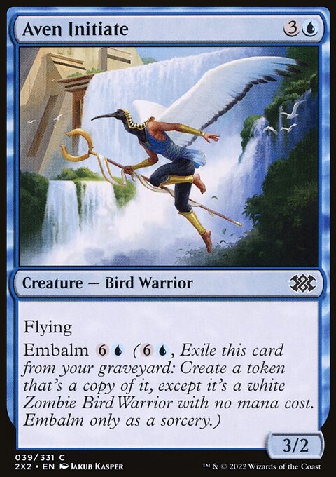 Aven Initiate, Double Masters 2022 #39, Magic: The Gathering card