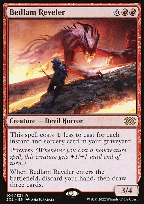 Bedlam Reveler, Double Masters 2022 #104, Magic: The Gathering card