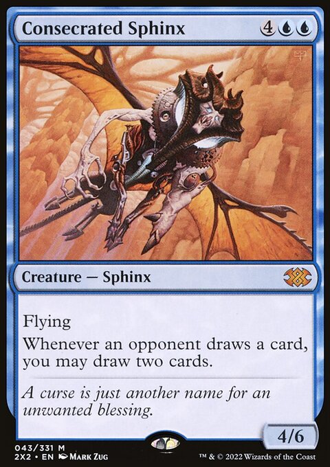Consecrated Sphinx, Double Masters 2022 #43, Magic: The Gathering card