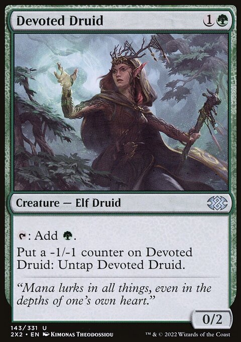 Devoted Druid, Double Masters 2022 #143, Magic: The Gathering card