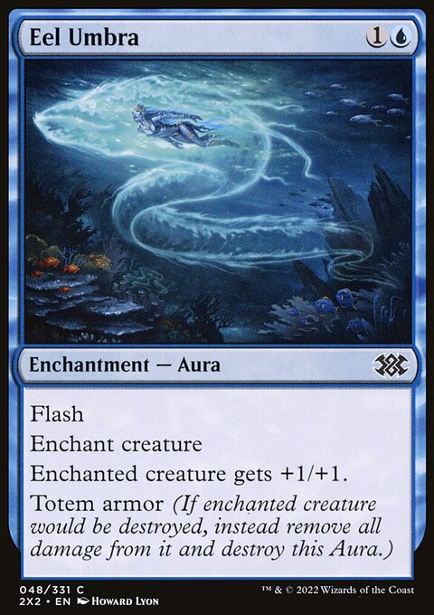 Eel Umbra, Double Masters 2022 #48, Magic: The Gathering card