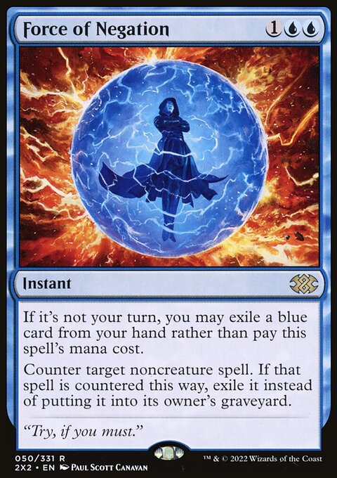 Force of Negation, Double Masters 2022 #50, Magic: The Gathering card