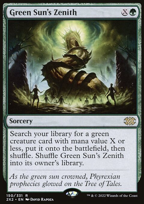Green Sun's Zenith, Double Masters 2022 #150, Magic: The Gathering card