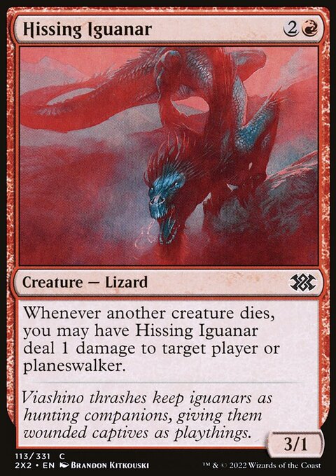 Hissing Iguanar, Double Masters 2022 #113, Magic: The Gathering card
