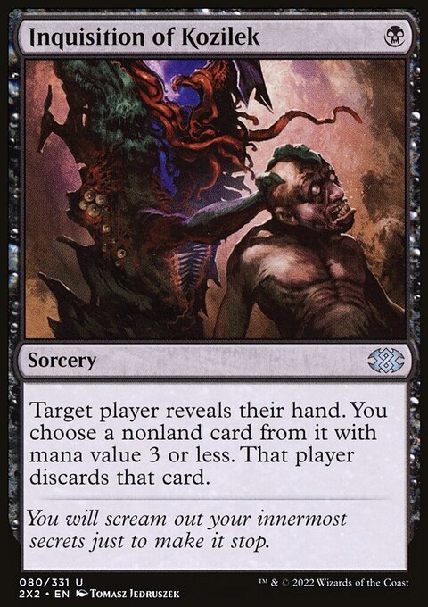 Inquisition of Kozilek, Double Masters 2022 #80, Magic: The Gathering card