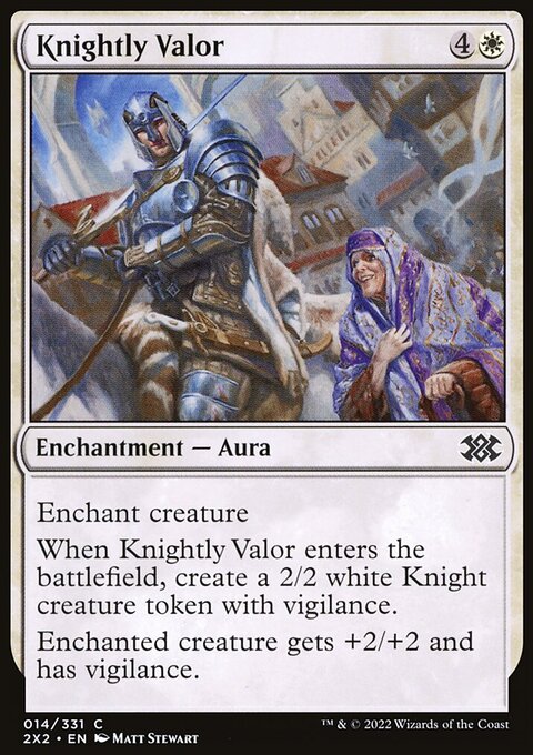 Knightly Valor, Double Masters 2022 #14, Magic: The Gathering card