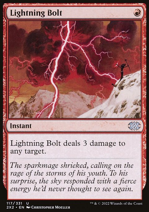 Lightning Bolt, Double Masters 2022 #117, Magic: The Gathering card