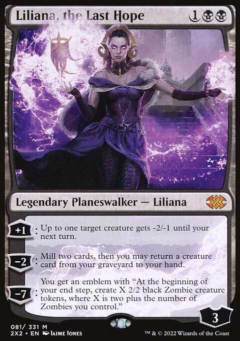 Liliana, the Last Hope, Double Masters 2022 #81, Magic: The Gathering card