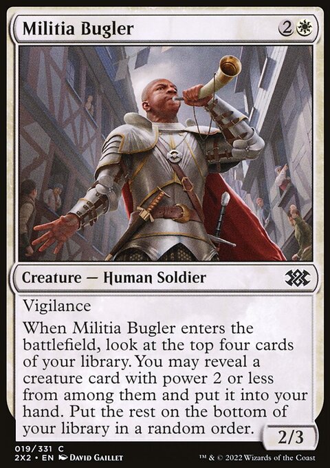 Militia Bugler, Double Masters 2022 #19, Magic: The Gathering card