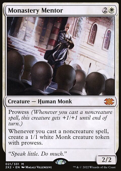 Monastery Mentor, Double Masters 2022 #21, Magic: The Gathering card