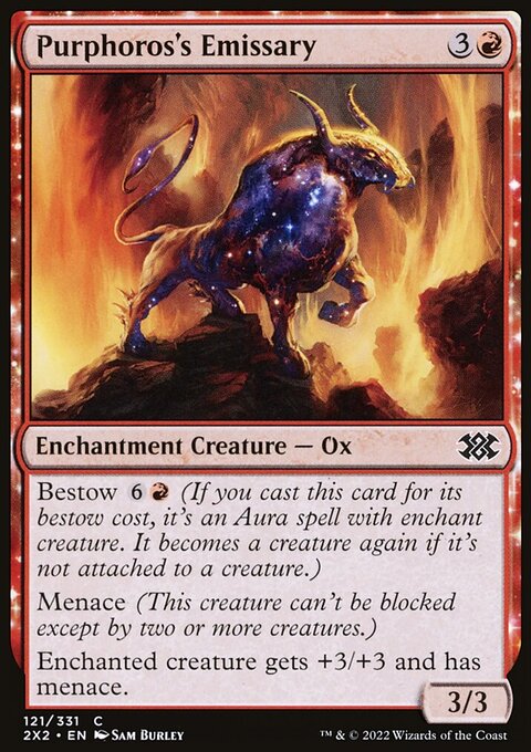 Purphoros's Emissary, Double Masters 2022 #121, Magic: The Gathering card
