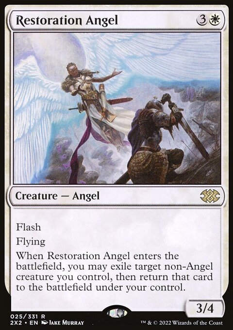 Restoration Angel, Double Masters 2022 #25, Magic: The Gathering card
