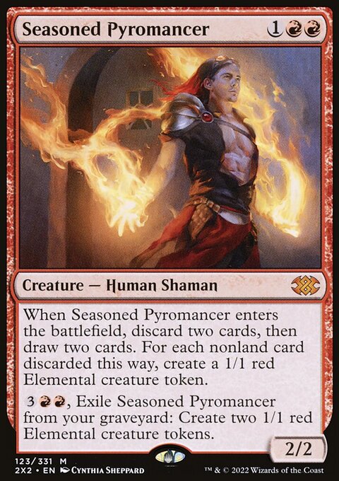 Seasoned Pyromancer, Double Masters 2022 #123, Magic: The Gathering card