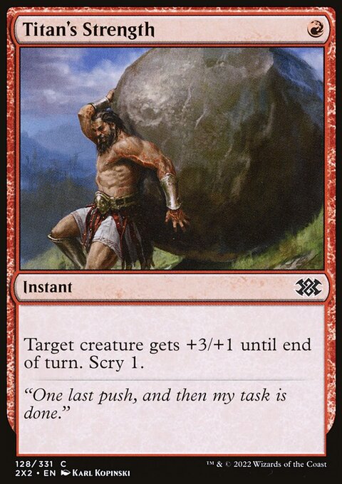 Titan's Strength, Double Masters 2022 #128, Magic: The Gathering card