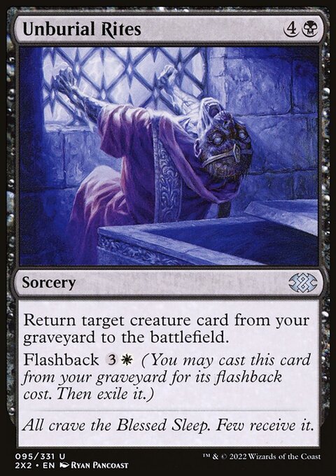 Unburial Rites, Double Masters 2022 #95, Magic: The Gathering card