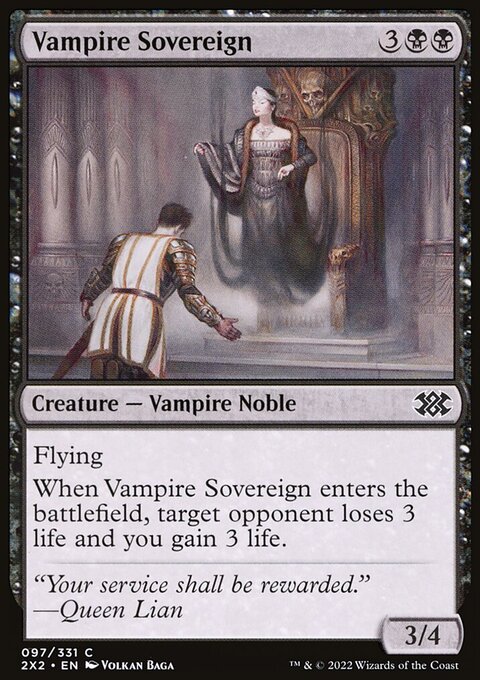 Vampire Sovereign, Double Masters 2022 #97, Magic: The Gathering card