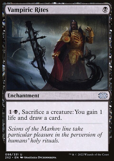Vampiric Rites, Double Masters 2022 #98, Magic: The Gathering card