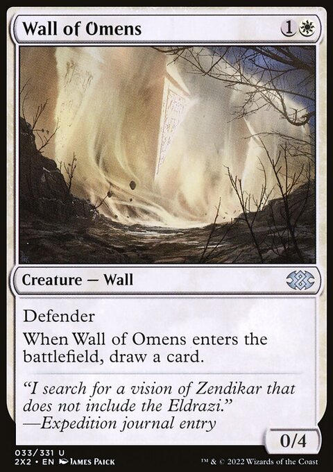 Wall of Omens, Double Masters 2022 #33, Magic: The Gathering card