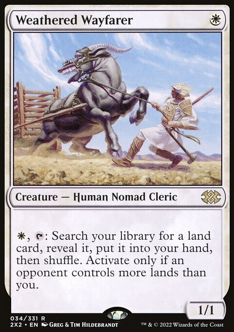 Weathered Wayfarer, Double Masters 2022 #34, Magic: The Gathering card