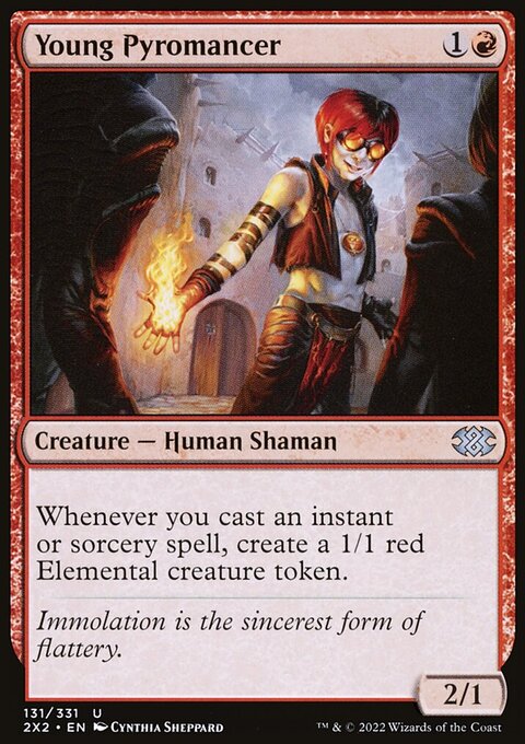 Young Pyromancer, Double Masters 2022 #131, Magic: The Gathering card