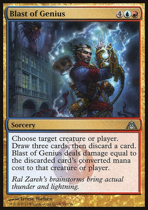 Blast of Genius, Dragon's Maze #55, Magic: The Gathering card