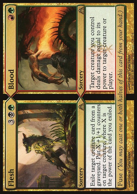 Flesh // Blood, Dragon's Maze #128, Magic: The Gathering card