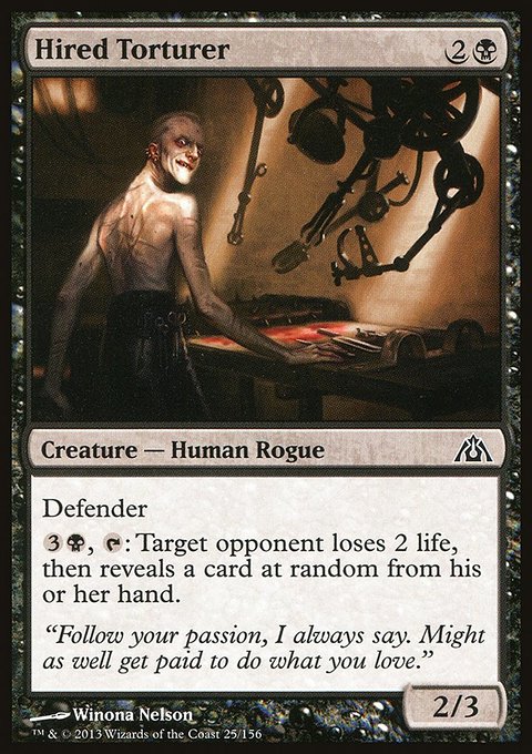 Hired Torturer, Dragon's Maze #25, Magic: The Gathering card