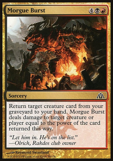 Morgue Burst, Dragon's Maze #86, Magic: The Gathering card