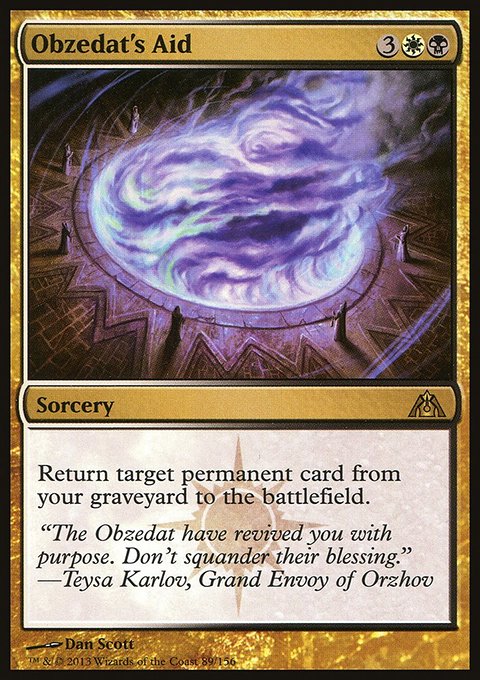 Obzedat's Aid, Dragon's Maze #89, Magic: The Gathering card