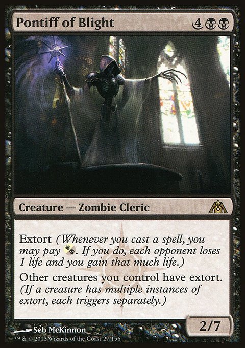 Pontiff of Blight, Dragon's Maze #27, Magic: The Gathering card